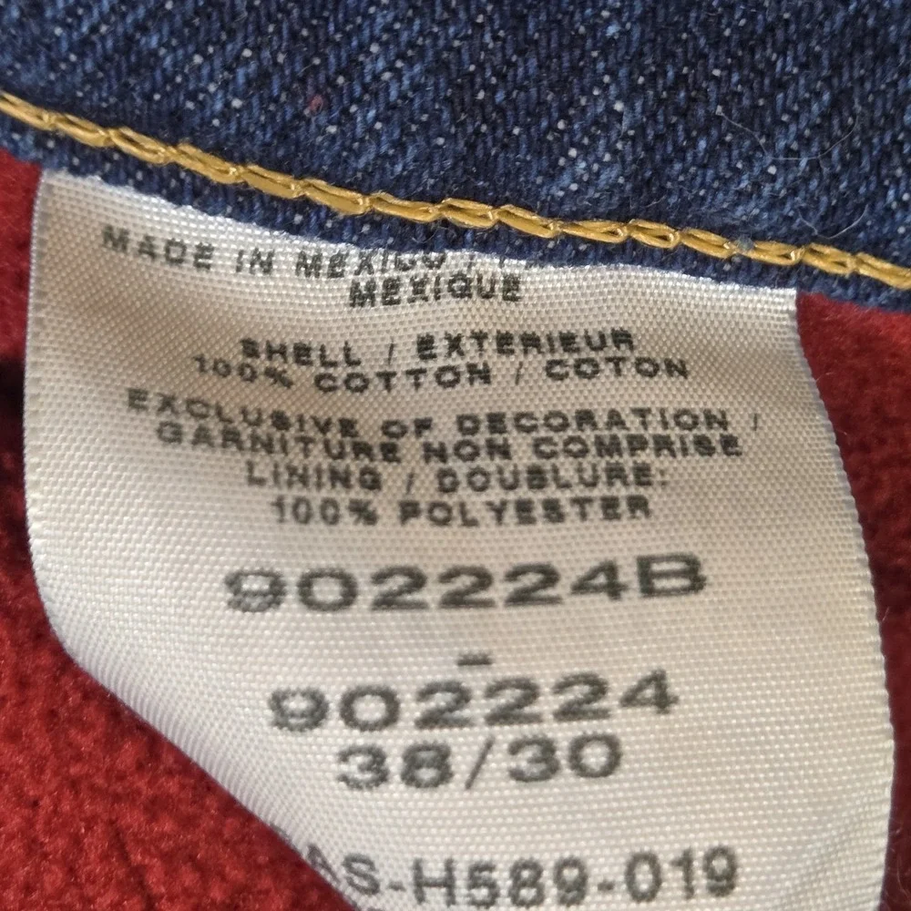 Cabela's Roughneck Jeans Mens 38x30 Red Fleece Lined Straight Denim‎
